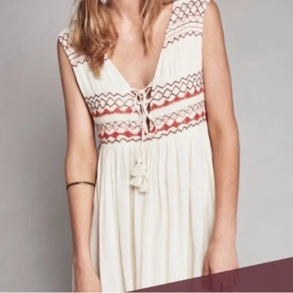 Free People Simply Fall Embroidered Mini Dress - Picture 6 of 9